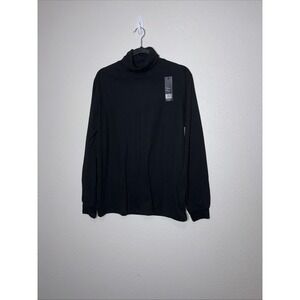 New Galaxy by Harvic Mens Long Sleeve Turtle Neck T Shirts Black Size Large